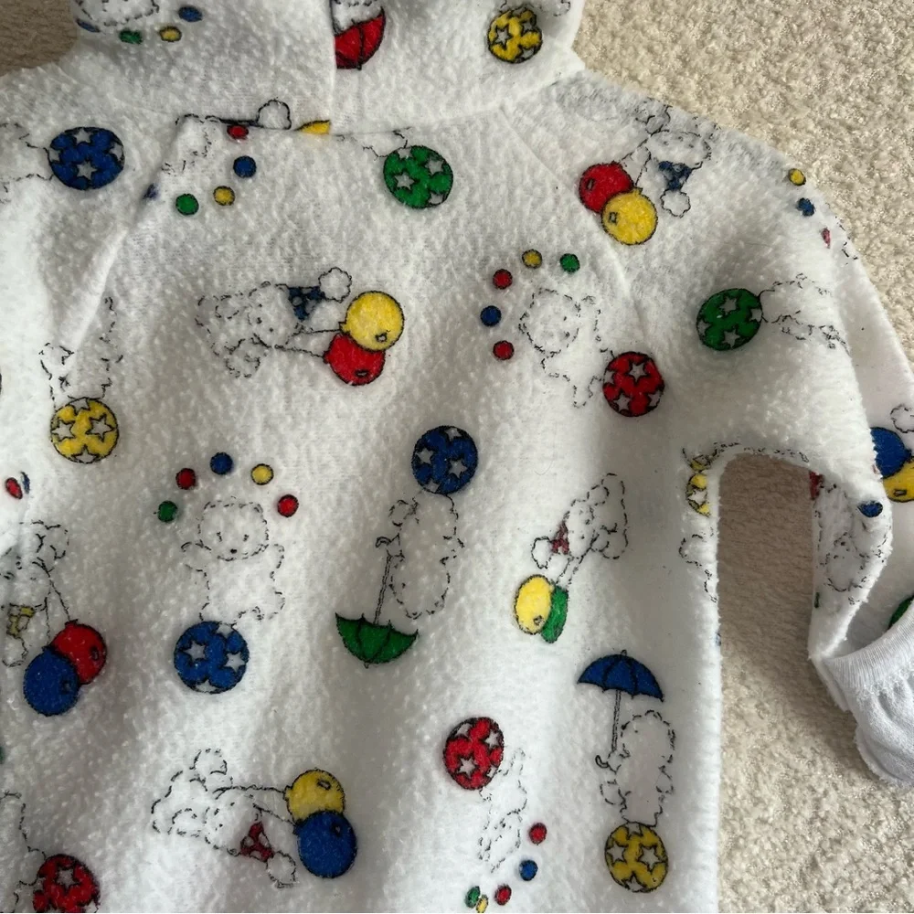 Carter’s Vintage‎ Infant Bear Balloons Pram Suit White One Piece Size 0-6 Months